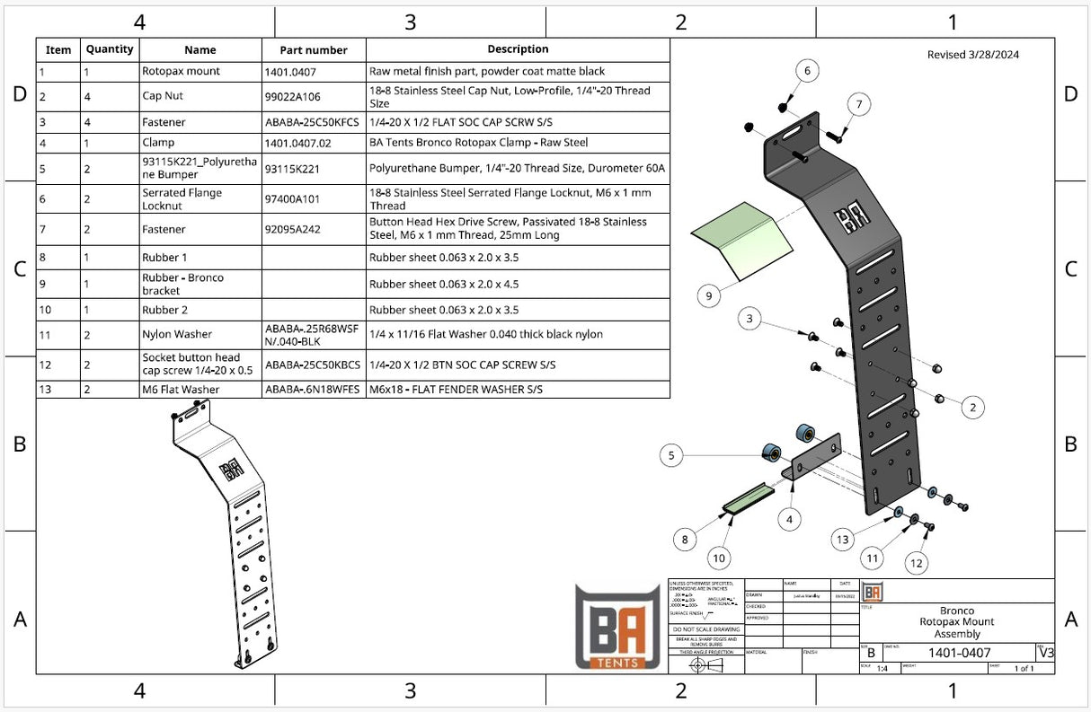 Badass Tents Roof Rack for Ford Bronco 2-Door (2021+)