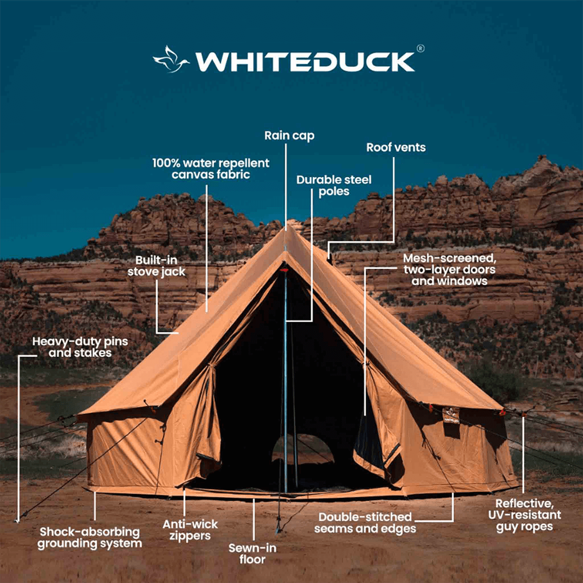 White Duck Outdoors 20' Regatta Bell Tent - Desert Red (USED)