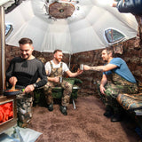 RBM Outdoors All-Seasons Tent UP-5 for 2–6 Person + Wood Stove Caminus M + Three-Layer Floor