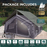 RBM Outdoors Coody 17.2 (Koala 7) Forest Green + Stove Caminus M – Inflatable Tent with Stove